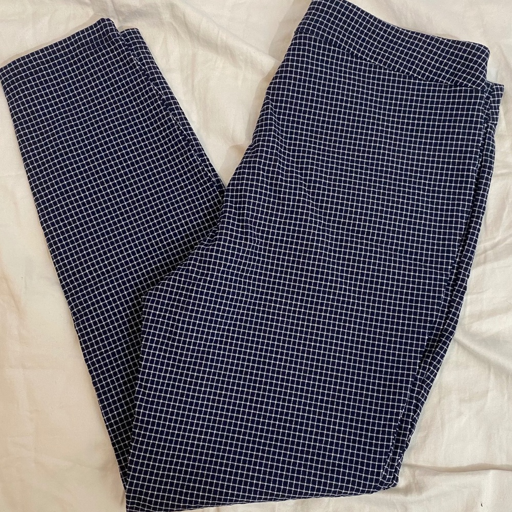 Nanette Lepore Women's Size M Blue Square Pattern Pants